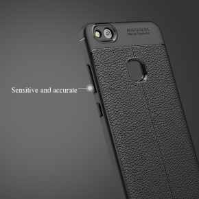 Луксозен силиконов гръб ТПУ кожа дизайн за Huawei P10 Lite черен